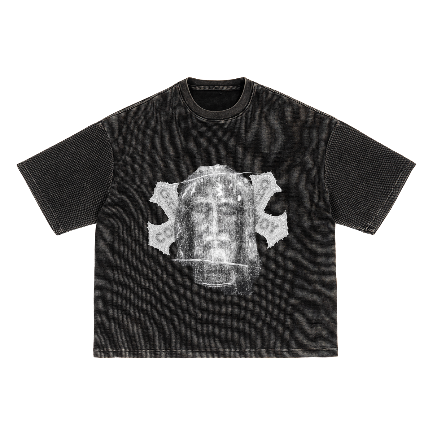 GOD MADE ME RARE Waffle-Texture Washed Boxy T-Shirt